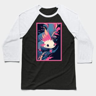 Cute Axolotl Anime Art Design | Cute Animals | Axolotl Hentaii Chibi Kawaii Design Baseball T-Shirt